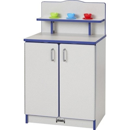 Jonti-Craft Play Kitchen Cupboard, Blue Edge, 20inWx15inDx33-1/2inH, Gray JNT2407JCWW003